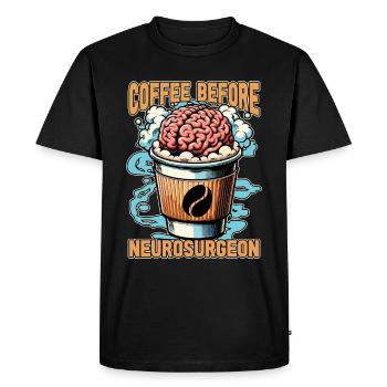 Neurosurgeon Coffee Brain Surgeon Coffee Lover - Men's Premium Organic T-Shirt - black - Front - Nico (187cm)