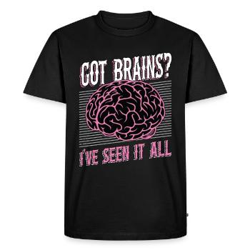 Un neurochirurgien a un cerveau, je l’ai vu, les neurosciences - T-shirt Premium bio Homme - noir - Devant - Nico (187cm)