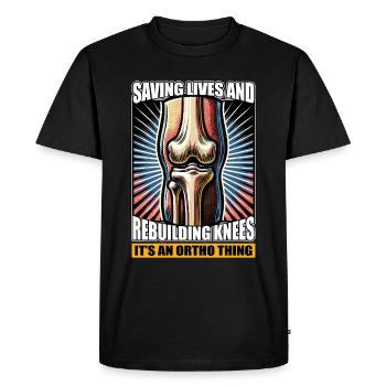 Un chirurgien orthopédiste qui sauve des vies et un orthopédiste - T-shirt Premium bio Homme - noir - Devant - Nico (187cm)