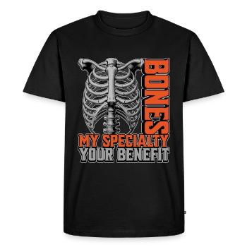 Chirurgien orthopédiste Bones Ma spécialité Orthopédiste - T-shirt Premium bio Homme - noir - Devant - Nico (187cm)