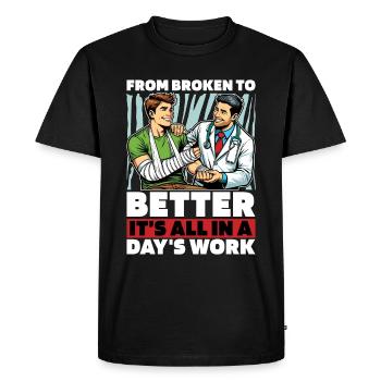 Chirurgien orthopédique : de cassé à meilleur médecin - T-shirt Premium bio Homme - noir - Devant - Nico (187cm)