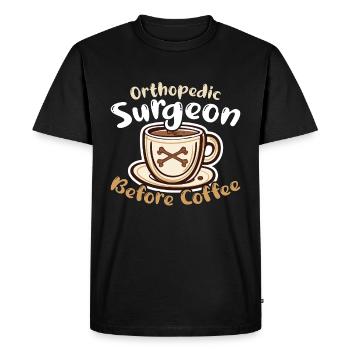 Chirurgien orthopédiste avant la médecine Amateur de café - T-shirt Premium bio Homme - noir - Devant - Nico (187cm)