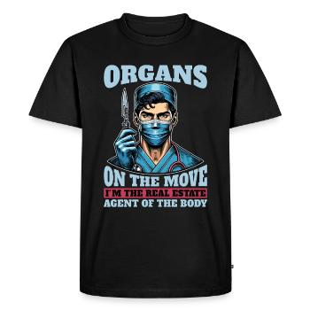 Transplant Surgery Organs On The Move Physician - Men's Premium Organic T-Shirt - black - Front - Nico (187cm)