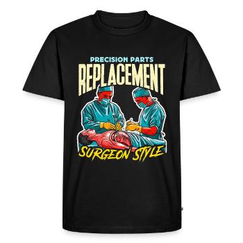 Chirurgie de transplantation Pièces de précision Agent de santé - T-shirt Premium bio Homme - noir - Devant - Nico (187cm)
