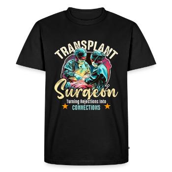 Transplant Surgeon Turning Surgical Tech Physician - Men's Premium Organic T-Shirt - black - Front - Nico (187cm)