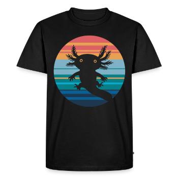 Axolotl Retro Sunset Axolotl Gifts Kids Boys Girls - Men's Premium Organic T-Shirt - black - Front - Nico (187cm)