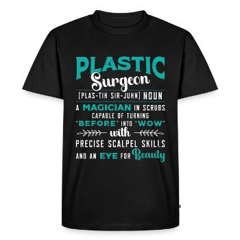 Chirurgien plasticien Un magicien en gommage Esthéticienne - T-shirt Premium bio Homme - noir - Devant - Nico (187cm)