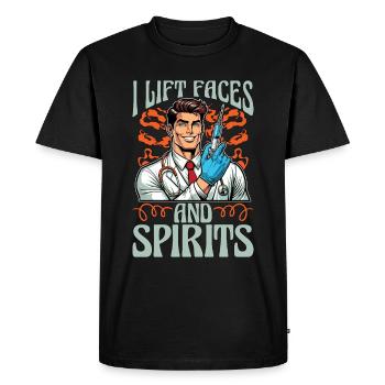 Plastic Surgery I Lift Faces Cosmetic Surgeon - Men's Premium Organic T-Shirt - black - Front - Nico (187cm)