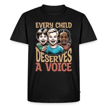 Orthophonie : chaque enfant mérite un pathologiste - T-shirt Premium bio Homme - noir - Devant - Nico (187cm)