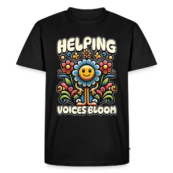 Speech Therapy Helping Voices Bloom Physiotherapy - Men's Premium Organic T-Shirt - black - Front - Nico (187cm)