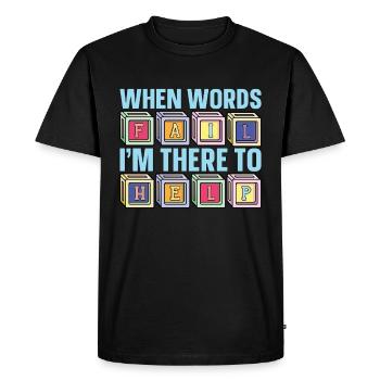 Orthophonie quand les mots ne suffisent pas Orthophonie - T-shirt Premium bio Homme - noir - Devant - Nico (187cm)