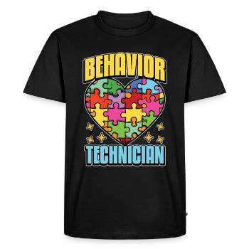 Thérapeute comportementale Technicien du comportement Thérapeute - T-shirt Premium bio Homme - noir - Devant - Nico (187cm)