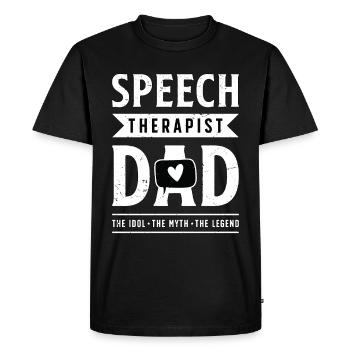 Orthophoniste Papa L’idole Le physiothérapeute - T-shirt Premium bio Homme - noir - Devant - Nico (187cm)