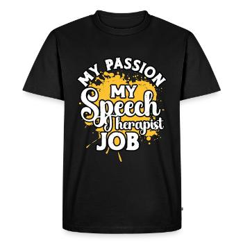 Speech Therapy My Passion My Language Therapist - Men's Premium Organic T-Shirt - black - Front - Nico (187cm)