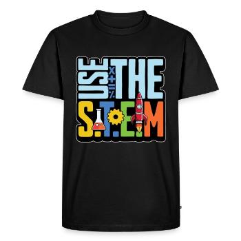 STEM Teacher Use The STEM Loves Computer Science - Men's Premium Organic T-Shirt - black - Front - Nico (187cm)