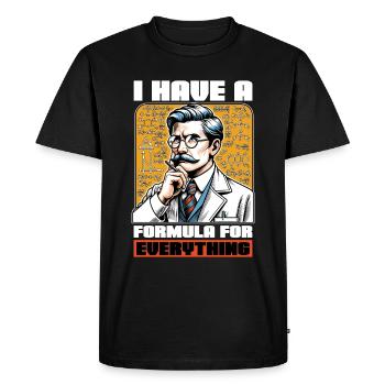 Professeur de STIM J’ai une formule pour l’analyse des données - T-shirt Premium bio Homme - noir - Devant - Nico (187cm)