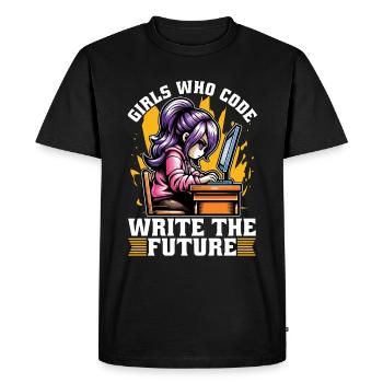 Les codeuses qui codent écrivent le futur développeur - T-shirt Premium bio Homme - noir - Devant - Nico (187cm)
