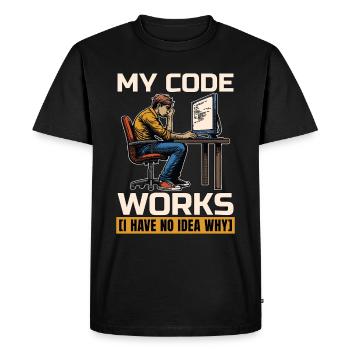Coder My Code Works I Have No Idea Web Developer - Men's Premium Organic T-Shirt - black - Front - Nico (187cm)