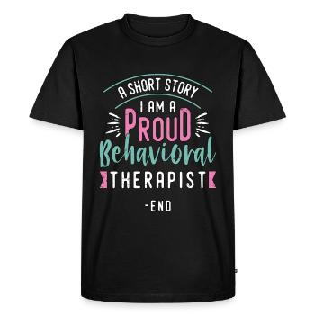 Behavioral Therapist A Short Story Behavioral Tech - Men's Premium Organic T-Shirt - black - Front - Nico (187cm)