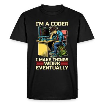 Je suis un codeur Je fais fonctionner les choses Développeur Codeurs - T-shirt Premium bio Homme - noir - Devant - Nico (187cm)