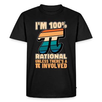 Mathematician I'm 100% Rational Unless Geometry - Men's Premium Organic T-Shirt - black - Front - Nico (187cm)
