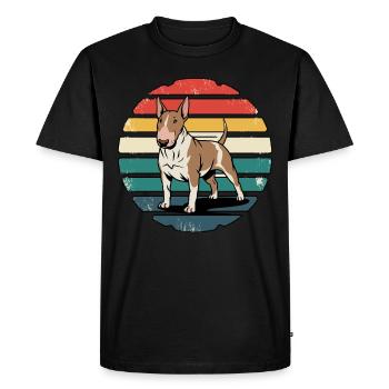 Retro Bull Terrier Vintage Dog Lover Gifts - Men's Premium Organic T-Shirt - black - Front - Nico (187cm)