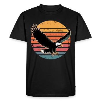 Rétro Vintage Eagle Sunset Nature Lover Eagle Bird - T-shirt Premium bio Homme - noir - Devant - Nico (187cm)