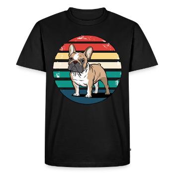 Retro French Bulldog Vintage Dog Lover Gifts - Men's Premium Organic T-Shirt - black - Front - Nico (187cm)