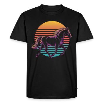 Rétro Vintage Cheval Animal Lover Cheval Cadeaux - T-shirt Premium bio Homme - noir - Devant - Nico (187cm)