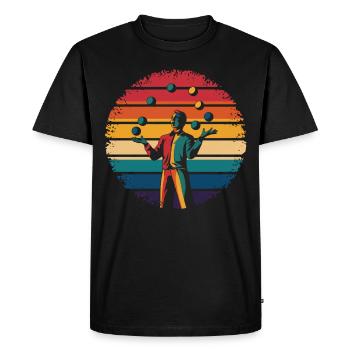Rétro Vintage Jonglage Cirque Artiste Cadeaux - T-shirt Premium bio Homme - noir - Devant - Nico (187cm)
