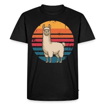 Rétro Vintage Lama Amoureux des animaux Lama Cadeaux - T-shirt Premium bio Homme - noir - Devant - Nico (187cm)
