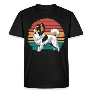 Rétro Vintage Papillon Chien Amoureux de l’Animal Papillon - T-shirt Premium bio Homme - noir - Devant - Nico (187cm)
