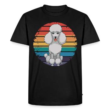 Rétro caniche amoureux chien cadeaux pour les propriétaires de caniches hommes - T-shirt Premium bio Homme - noir - Devant - Nico (187cm)
