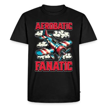 Pilote de voltige Voltige Fanatique Amateur d’avion - T-shirt Premium bio Homme - noir - Devant - Nico (187cm)