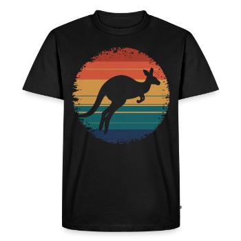 Rétro Vintage Kangourou Amoureux des animaux Faune - T-shirt Premium bio Homme - noir - Devant - Nico (187cm)