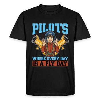 Des pilotes de voltige où le parapente est quotidien - T-shirt Premium bio Homme - noir - Devant - Nico (187cm)
