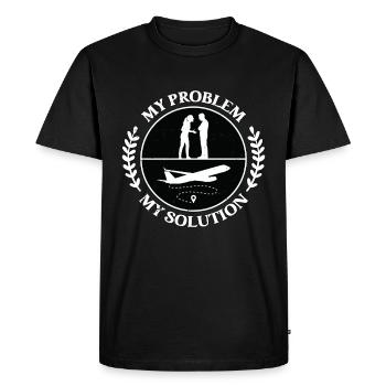 Instructeur de vol Mon problème Mon pictogramme Papa Maman - T-shirt Premium bio Homme - noir - Devant - Nico (187cm)