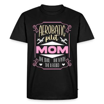 Pilote de voltige Maman L’idole Passionnée d’avion - T-shirt Premium bio Homme - noir - Devant - Nico (187cm)