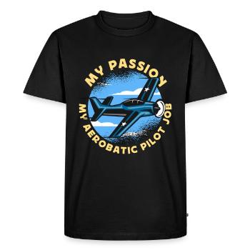 Pilote de voltige Ma passion Mes manœuvres de voltige - T-shirt Premium bio Homme - noir - Devant - Nico (187cm)