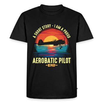 Pilote de voltige Une histoire courte Je suis pilote de planeur - T-shirt Premium bio Homme - noir - Devant - Nico (187cm)