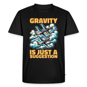 La gravité du pilote de voltige n’est qu’une manœuvre de voltige - T-shirt Premium bio Homme - noir - Devant - Nico (187cm)