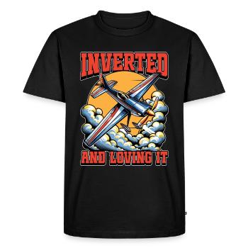 Pilote de voltige inversé et aimant ça Modèle pilote - T-shirt Premium bio Homme - noir - Devant - Nico (187cm)
