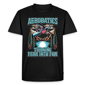 Pilote de voltige Voltige Tourner Peur Avion - T-shirt Premium bio Homme - noir - Devant - Nico (187cm)