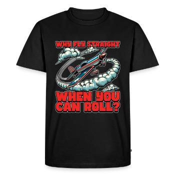 Pilote de voltige Pourquoi voler droit quand on est pilote de planeur - T-shirt Premium bio Homme - noir - Devant - Nico (187cm)