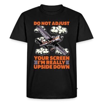 Pilote de voltige N’ajustez pas votre écran Aviation - T-shirt Premium bio Homme - noir - Devant - Nico (187cm)