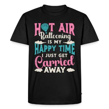 La montgolfière est mon pilote de ballon Happy Time - T-shirt Premium bio Homme - noir - Devant - Nico (187cm)