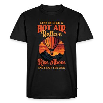 Hot Air Ballooning Life Is Like Hot Air Balloonist - Men's Premium Organic T-Shirt - black - Front - Nico (187cm)