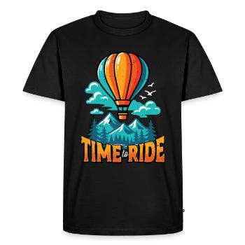 Montgolfière Temps pour monter en ballon - T-shirt Premium bio Homme - noir - Devant - Nico (187cm)