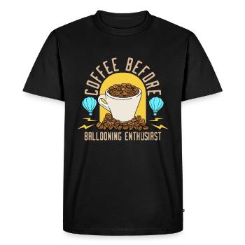 Amateur de montgolfière Amateur de café de l’aviation - T-shirt Premium bio Homme - noir - Devant - Nico (187cm)