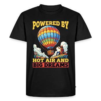 Hot Air Ballooning Powered By Hot Air Balloonist - Men's Premium Organic T-Shirt - black - Front - Nico (187cm)